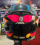 Capacete Sportivo ASX Eagle Fast Preto, Rosa e Branco