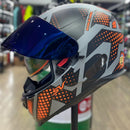 Capacete ASX EAGLE SV LINES CINZA FOSCO PRETO/LARANJ