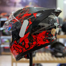 CAPACETE KYT STRIKER 2V NEUTRON BLACK RED