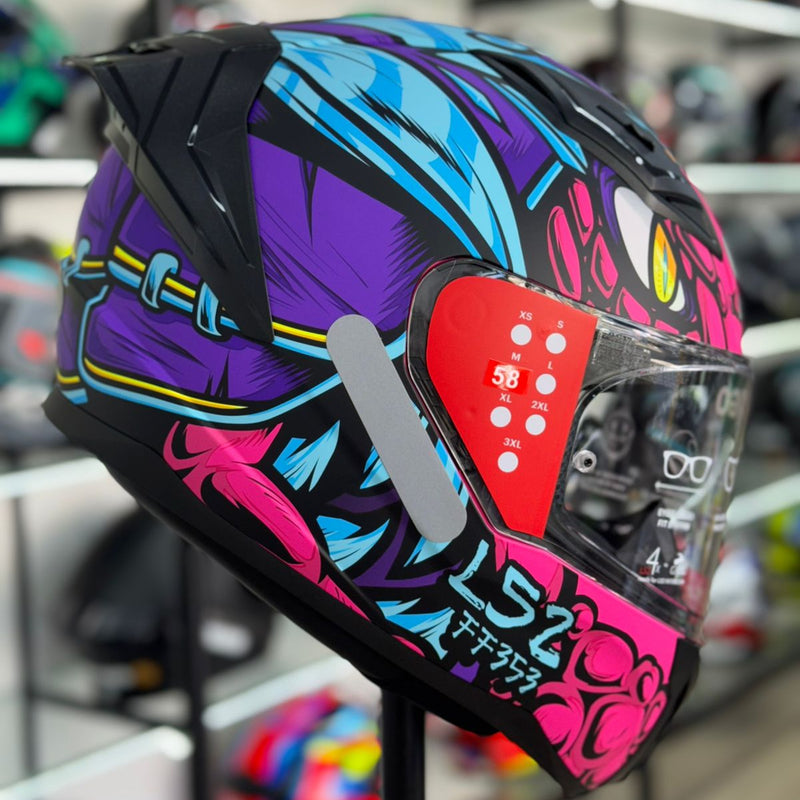 CAPACETE LS2 VIGO, FF810  DRILLOX, ROXO FOSCO