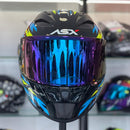 Capacete ASX City Arrow Preto Azul Amarelo
