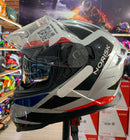 CAPACETE NORISK STRADA II EVOQUE SILVER RED BLUE