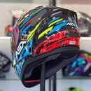 Capacete ASX City Arrow Preto Azul Amarelo