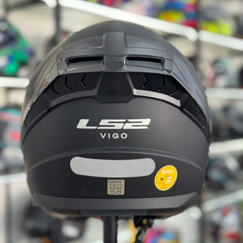 CAPACETE LS2 VIGO  FF810, MONOCOLOR PRETO FOSCO