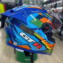Capacete GTRACING BOLT AZUL AMARELO LARANJA