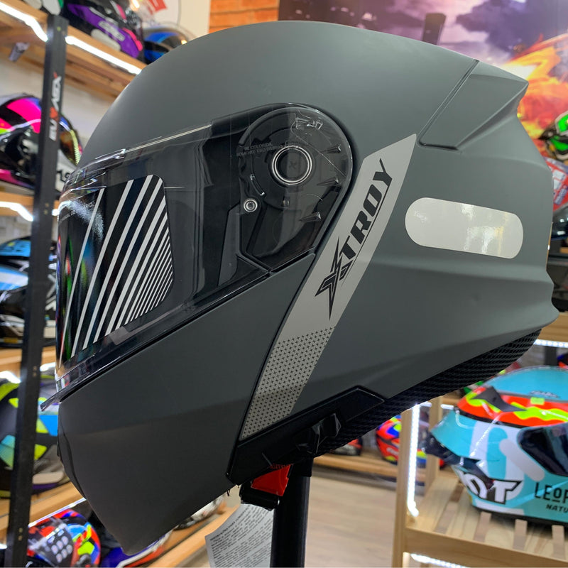 Capacete Xtroy Modular Cinza Sólido