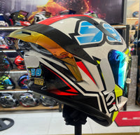 CAPACETE KYT TT COURSE 98 BOMB + VISEIRA COLORIDA E AEROFOLIO