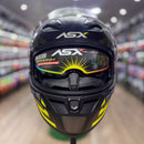 Capacete ASX CITY SV DIAGON PRETO BRILHO CINZA AMARELO