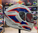 Capacete FLY Drive 2 PULSE Branco Azul e Verm.
