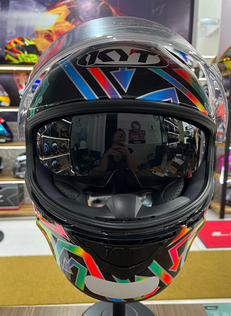 Capacete KYT NF-R Manzi Misano, óculos interno