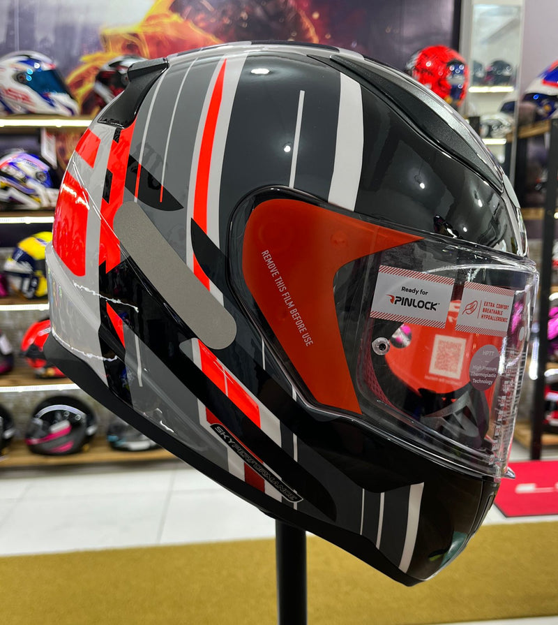 Capacete LS2 FF353 Flag Preto, vermelho e branco