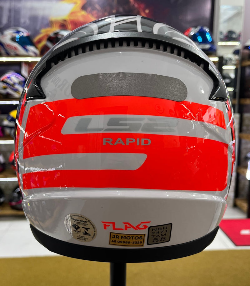 Capacete LS2 FF353 Flag Preto, vermelho e branco