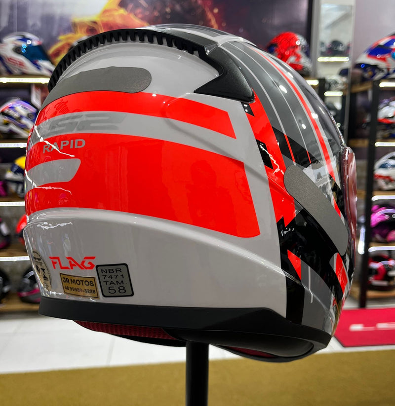 Capacete LS2 FF353 Flag Preto, vermelho e branco