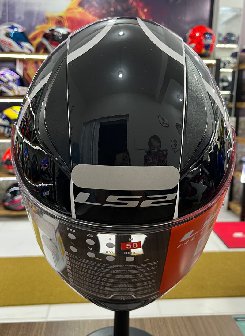 Capacete LS2 FF353 Flag Preto, vermelho e branco