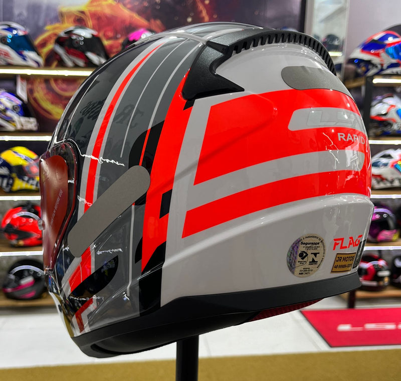 Capacete LS2 FF353 Flag Preto, vermelho e branco