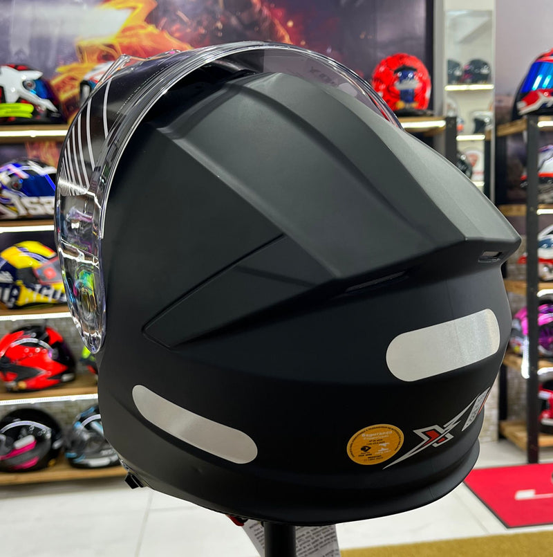 Capacete Escamoteável X troy com óculos interno, Preto Sólido