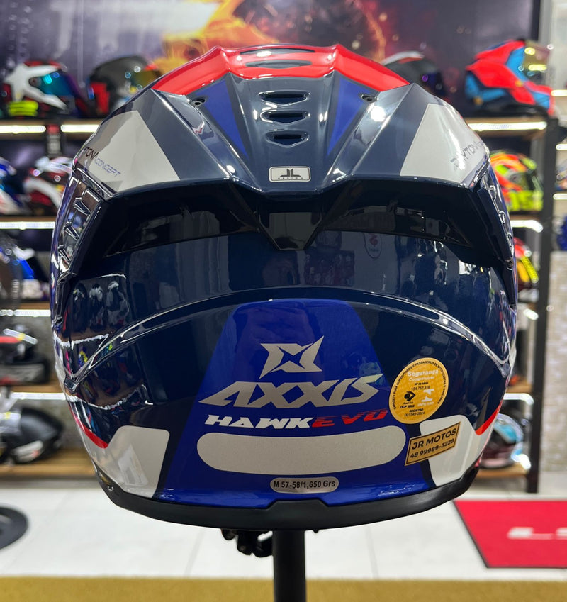 Capacete Axxis Hawk SC Evo Daytona C7, com óculos interno