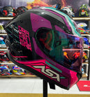 Capacete Sportivo ASX Draken Cougar Rosa e Tiffany