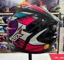 Capacete Sportivo ASX City Start Preto, Turquesa e Rosa