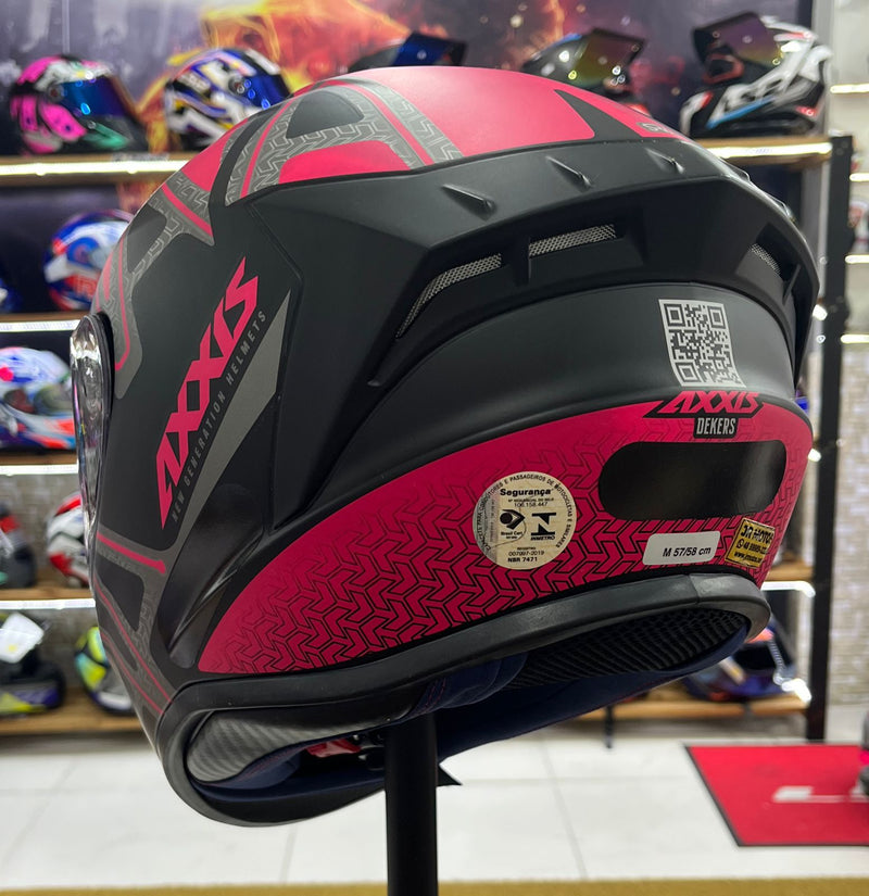 Capacete Axxis Draken Dekers Matt, Rosa e cinza