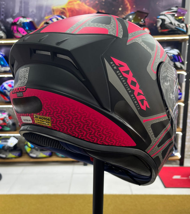 Capacete Axxis Draken Dekers Matt, Rosa e cinza