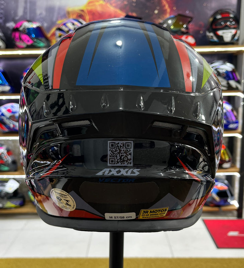 Capacete Axxis Draken Vector, Preto, amarelo e vermelho