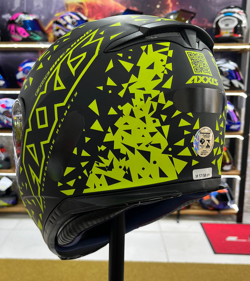 Capacete Axxis Eagle Breaking Matt, Preto e verde