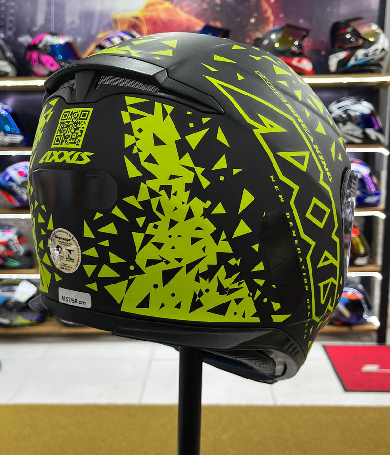 Capacete Axxis Eagle Breaking Matt, Preto e verde