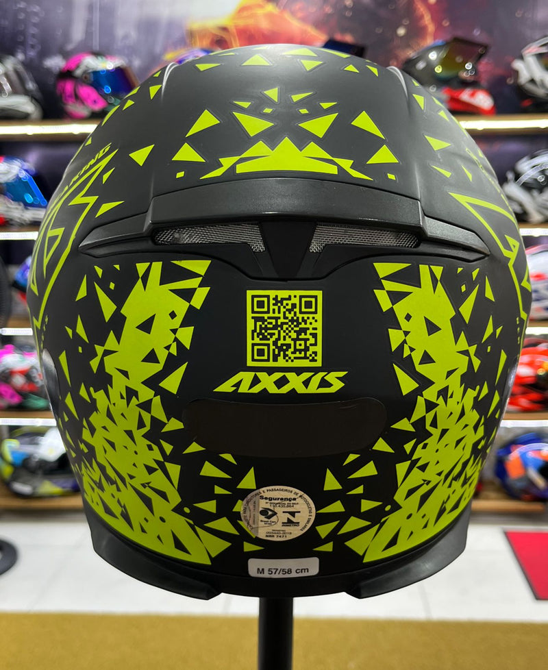 Capacete Axxis Eagle Breaking Matt, Preto e verde