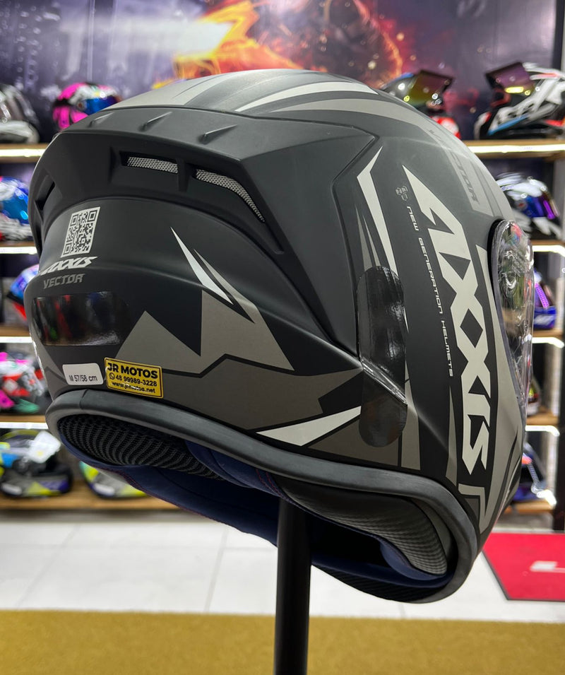 Capacete Axxis Draken Vector Matt, Preto e Branco