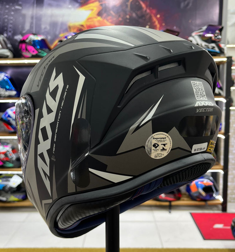 Capacete Axxis Draken Vector Matt, Preto e Branco