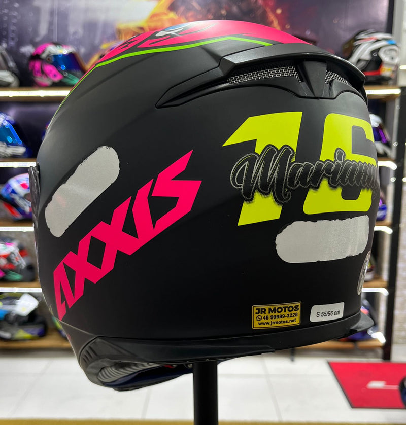 Capacete Axxis Eagle Matt, Preto e rosa