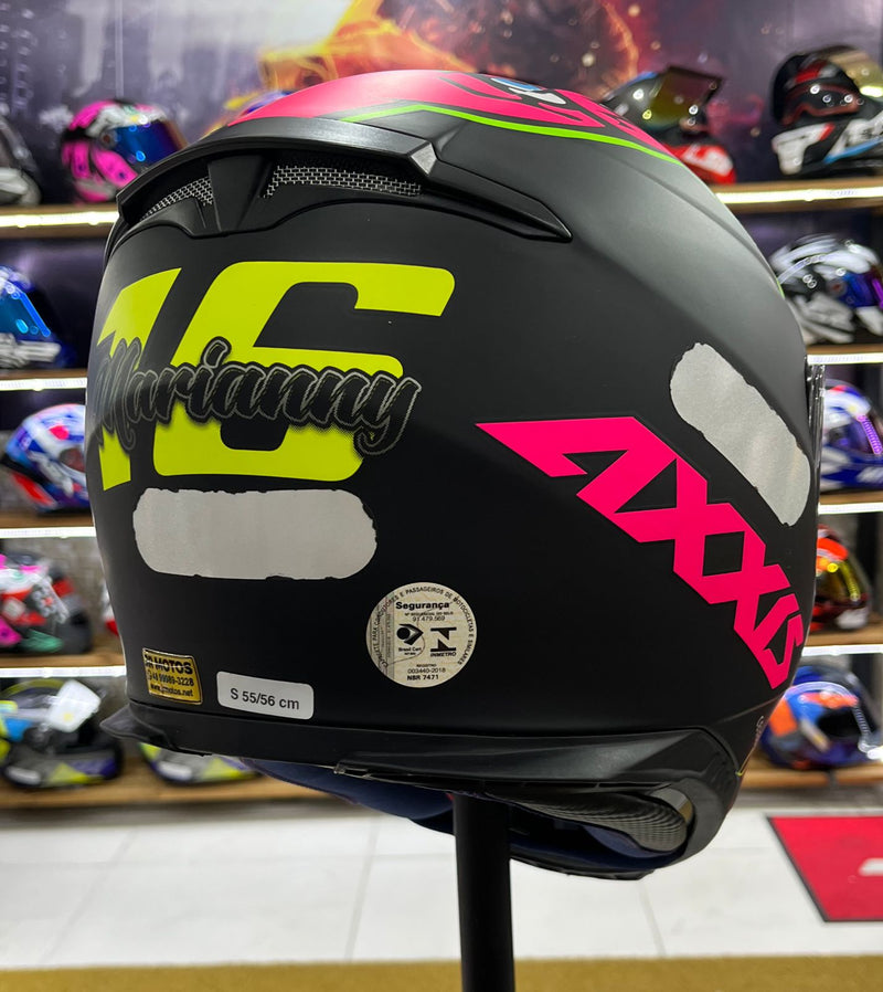 Capacete Axxis Eagle Matt, Preto e rosa