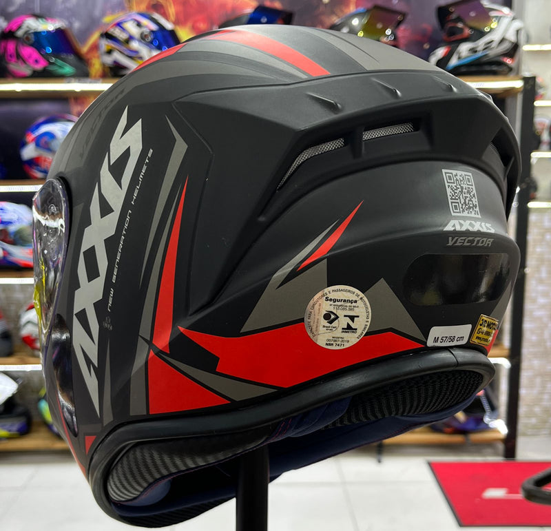 Capacete Axxis Draken Vector Matt, Vermelho e preto