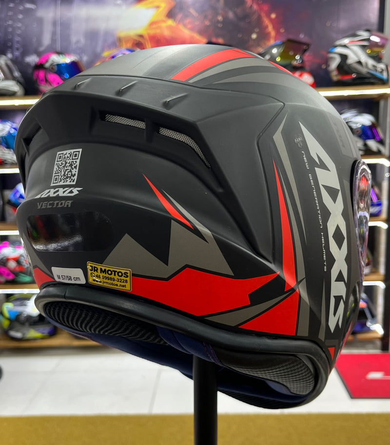 Capacete Axxis Draken Vector Matt, Vermelho e preto