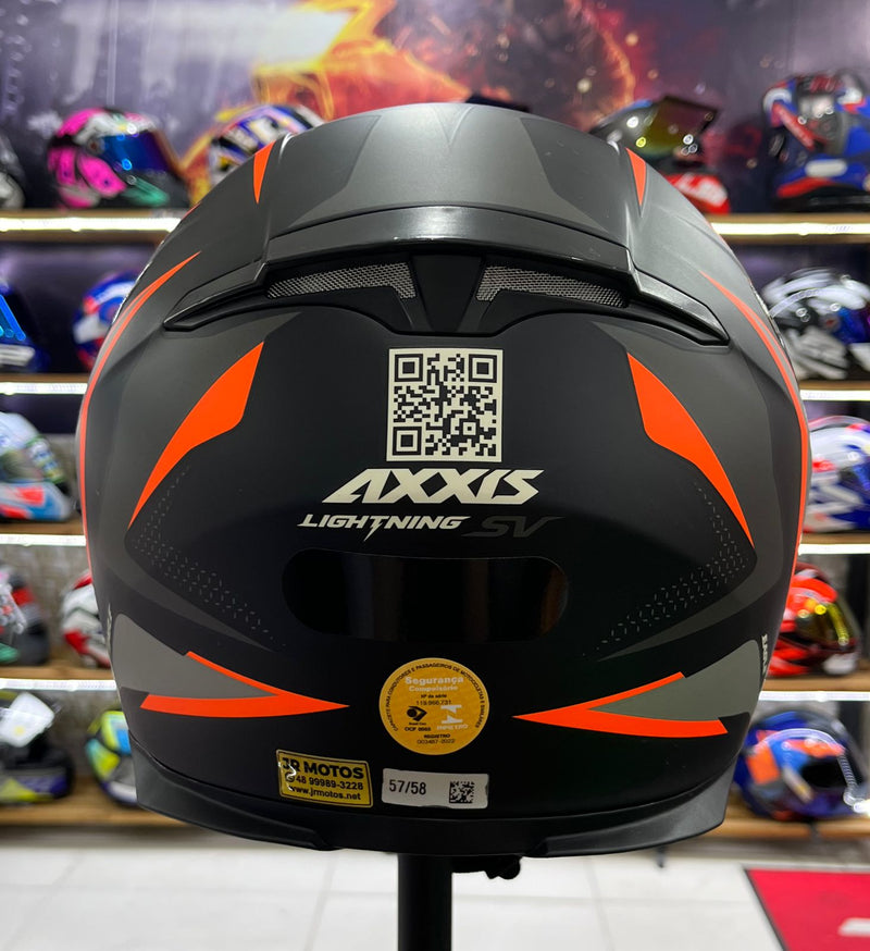 Capacete Axxis Eagle Sv Smart Matt, com óculos interno, Preto e laranja