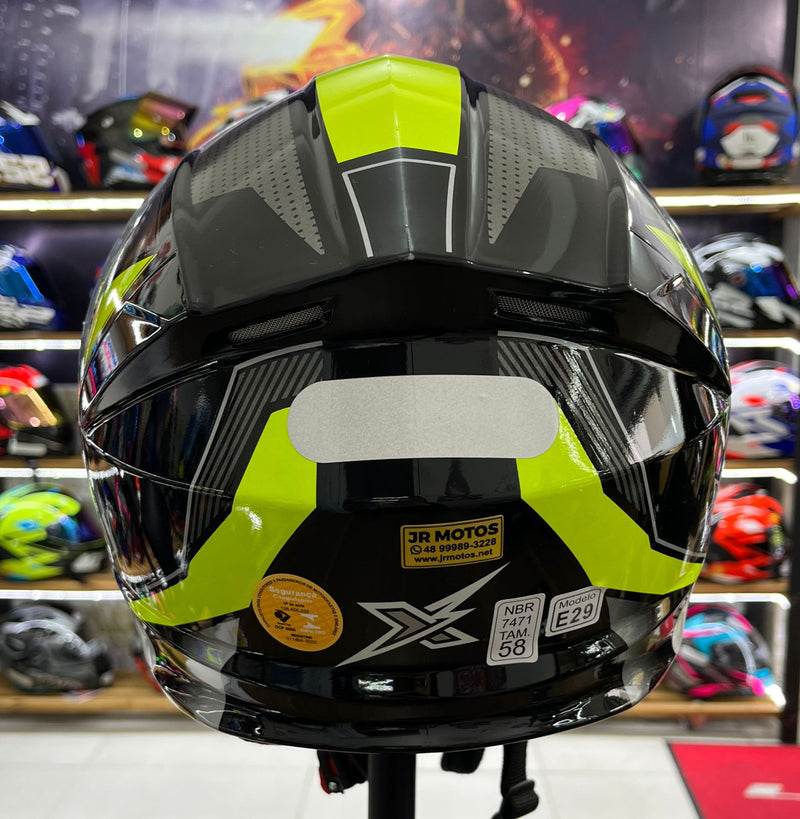 Capacete Escamoteável X troy com óculos interno, Amarelo