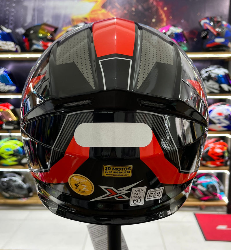 Capacete Escamoteável X troy com óculos interno, Vermelho