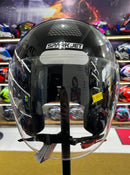 Capacete aberto Spark jet, Preto e azul