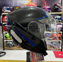 Capacete aberto Spark jet, Preto e azul