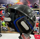 Capacete aberto Spark jet, Preto e azul