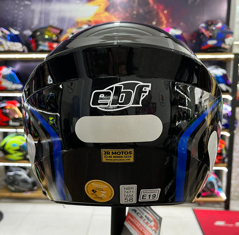 Capacete aberto Spark jet, Preto e azul