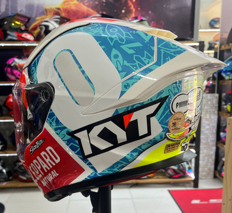 Capacete KYT R2R Max Foggia Misano com óculos interno