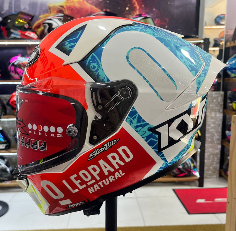 Capacete KYT R2R Max Foggia Misano com óculos interno