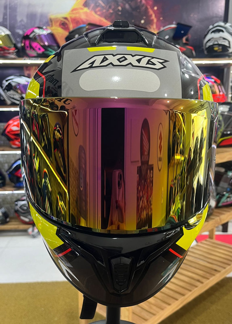 Capacete Axxis Draken Wind, Preto, amarelo e vermelho