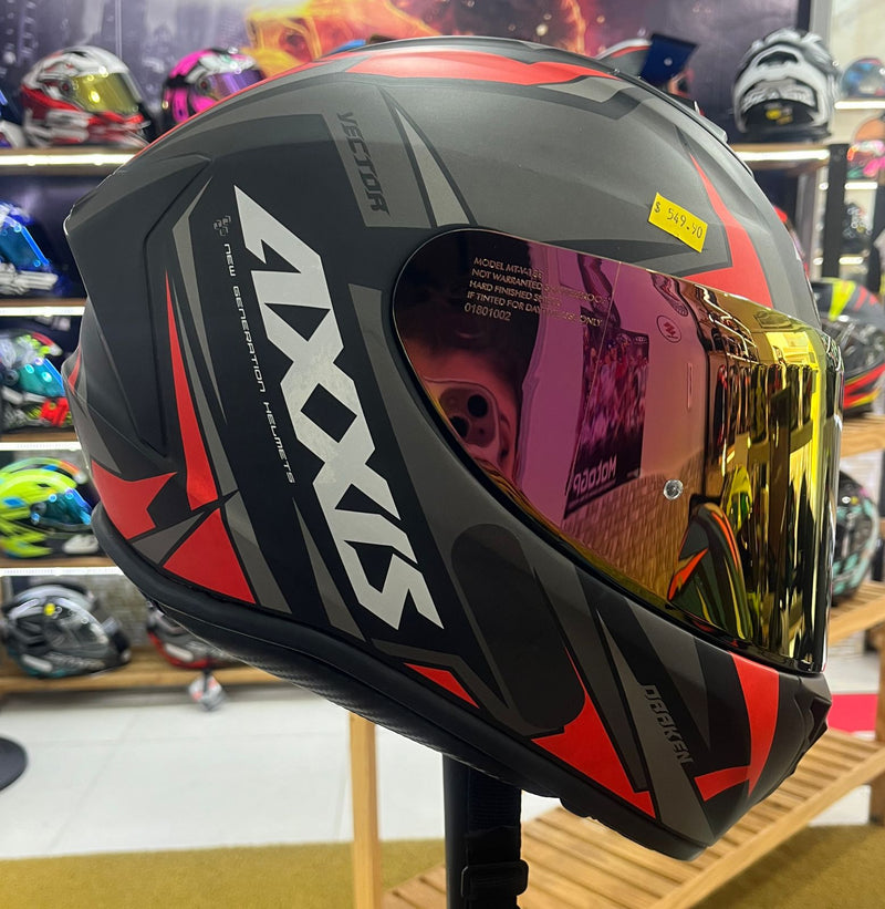 Capacete Axxis Draken Vector Matt, Vermelho e preto