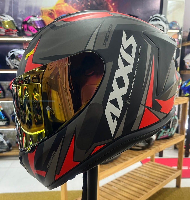 Capacete Axxis Draken Vector Matt, Vermelho e preto