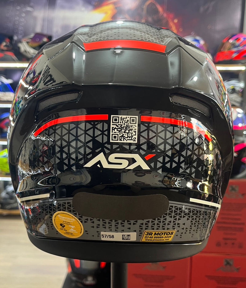 Capacete Sportivo ASX City Storm Preto, Cinza e Vermelho