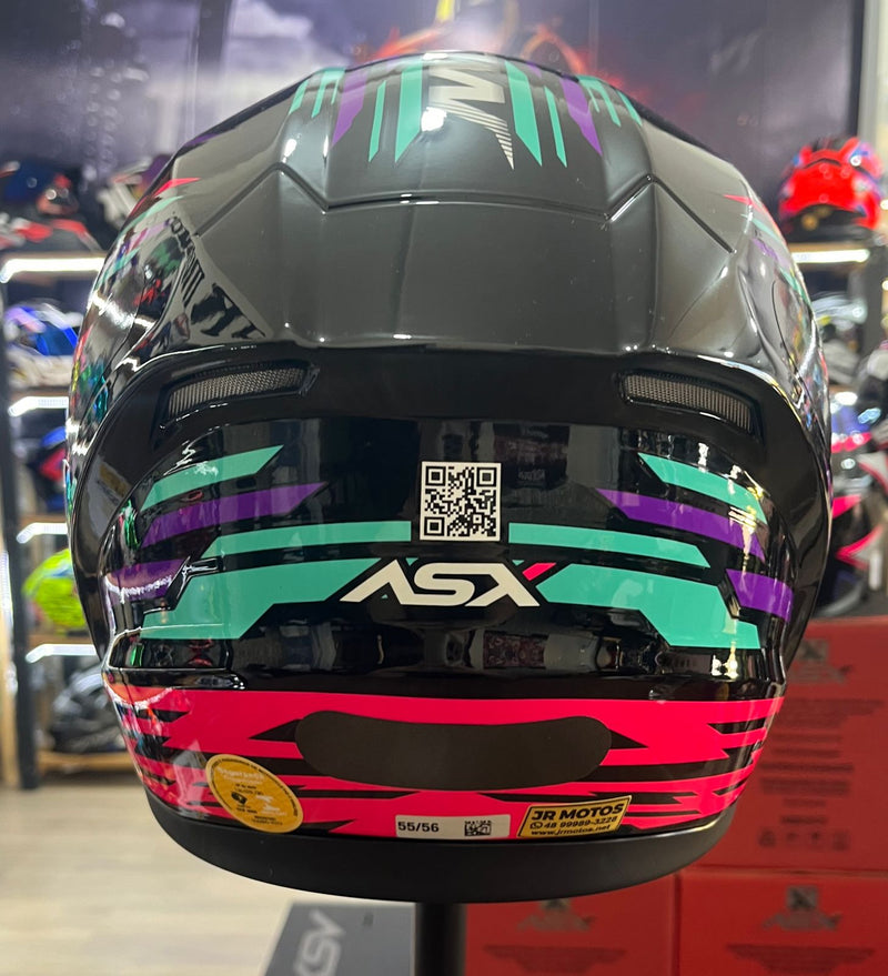 Capacete Sportivo ASX City Arrow Preto, Tifanny e Roxo