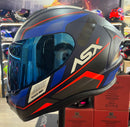 Capacete Sportivo ASX Draken Wind Fosco Azul, Azul e vermelho